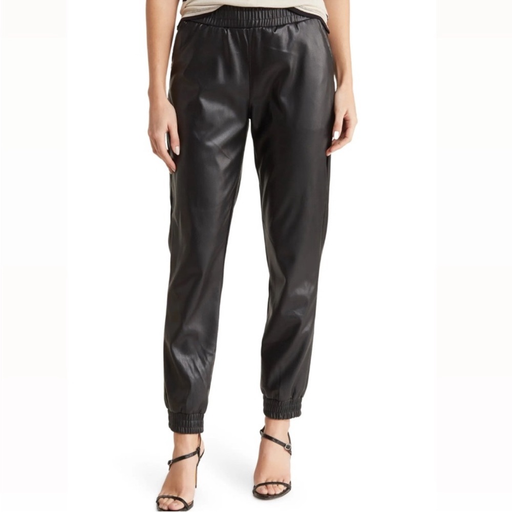 NWT. Joes Jeans Vegan Leather Jogger in Black